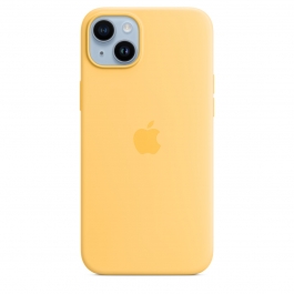 Coque en silicone avec MagSafe pour iPhone 14 Plus - Soleil pâle