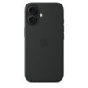 Coque en silicone avec MagSafe pour iPhone 16 Noir