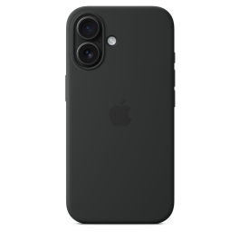Coque en silicone avec MagSafe pour iPhone 16 Noir