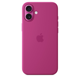 Coque en silicone avec MagSafe pour iPhone 16 Plus Fuchsia