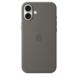 Coque en silicone avec MagSafe pour iPhone 16 Plus Gris minéral