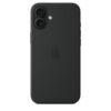 Coque en silicone avec MagSafe pour iPhone 16 Plus Noir