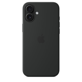 Coque en silicone avec MagSafe pour iPhone 16 Plus Noir