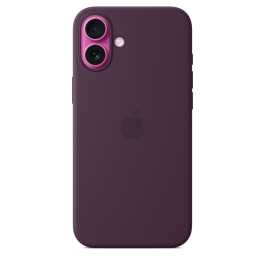 Coque en silicone avec MagSafe pour iPhone 16 Plus Prune