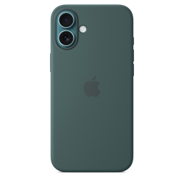 Coque en silicone avec MagSafe pour iPhone 16 Plus Vert lacustre