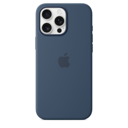 Coque en silicone avec MagSafe pour iPhone 16 Pro Max Denim