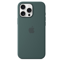 Coque en silicone avec MagSafe pour iPhone 16 Pro Max Vert lacustre