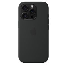 Coque en silicone avec MagSafe pour iPhone 16 Pro Noir