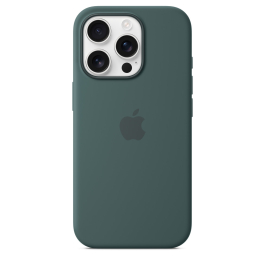 Coque en silicone avec MagSafe pour iPhone 16 Pro Vert lacustre