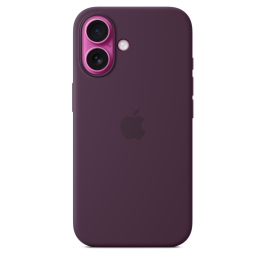Coque en silicone avec MagSafe pour iPhone 16 Prune