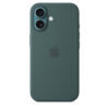 Coque en silicone avec MagSafe pour iPhone 16 Vert lacustre