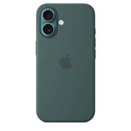 Coque en silicone avec MagSafe pour iPhone 16 Vert lacustre